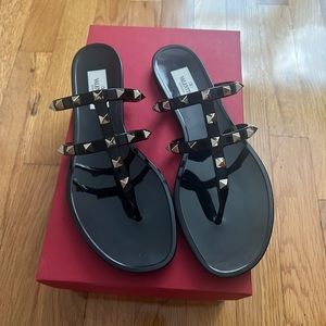 Valentino Summer Rockstud PVC Thong Sandals